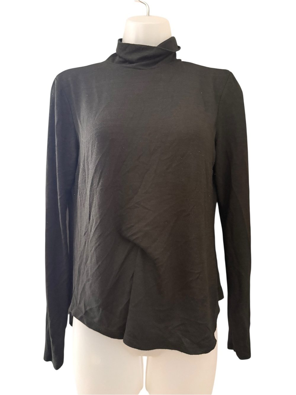 Banana Republic Black Short Sleeve Mock Neck Tee